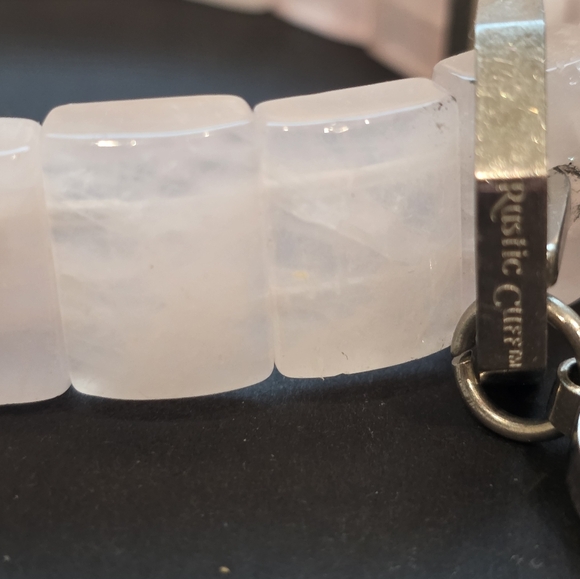 Rustic Cuff Rose Quartz Bracelet - Picture 4 of 4